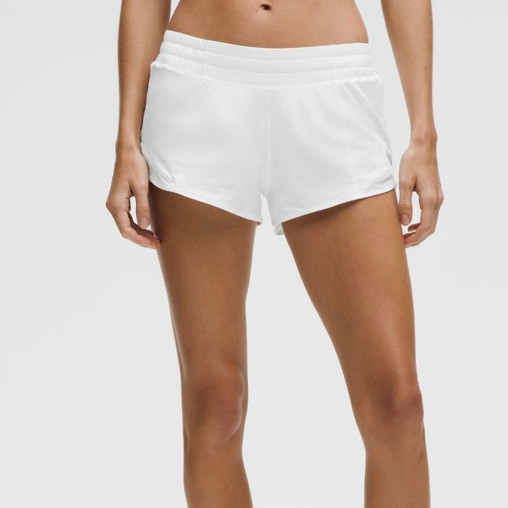 lululemon athletica White Athletic Shorts Hotty hot low rise lined shorts 2.5”